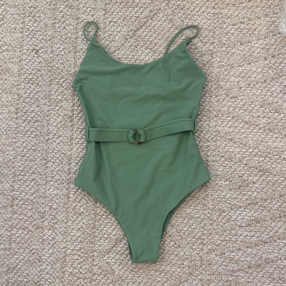 Mikoh Olive Green One-Piece Swimsuit with Belt New without tags